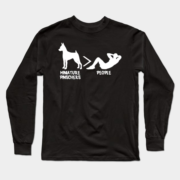 Miniature Pinscher Dogs > People Long Sleeve T-Shirt by blacklines